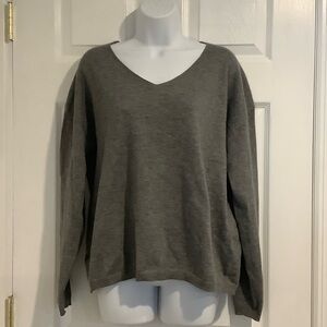 PRIMARK Women’s Gray Wool Blend V Neck Cabincore Coastal Grandma Sweater Medium